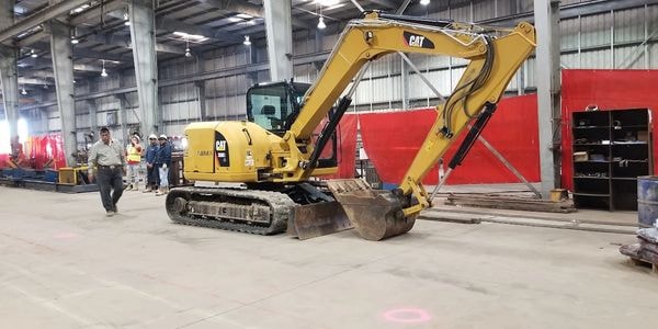 Heavy construction equipment on job site