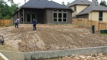 Residential property site grading and foundation work